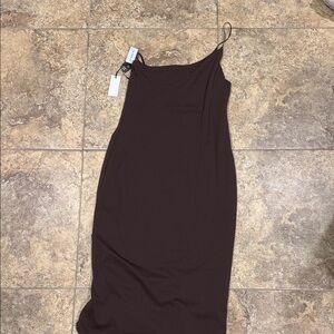 Aritzia Chocolate Brown Midi Dress